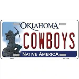 NCAA  Cowboys Metal License Plate Football Oklahoma State New OSU Big12 Wall